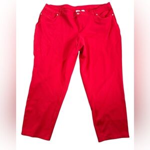 Cato Bold Red Mid-Rise stretch Pants EUC Size 22WP